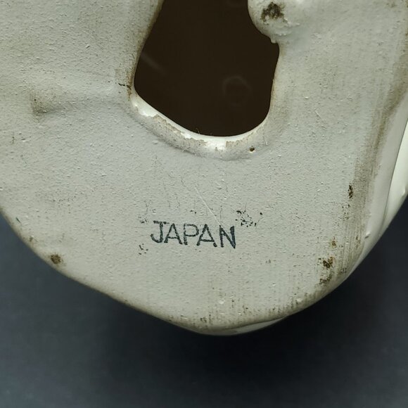 Kitschy Green & White Dog Figurine Anthromorphic Japan Dog with Bowtie Statue - Picture 7 of 9